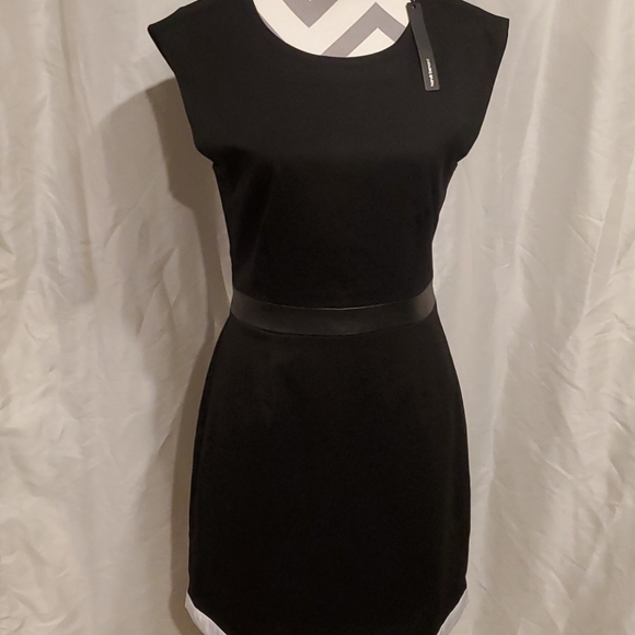 Harve' Bernard Black W/White Hem Dress Size 8 - Picture 7 of 8
